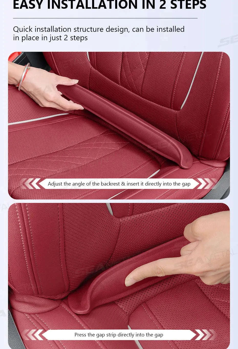 Flexible Car Seat Gap Filler PU Universal-Black 1pc