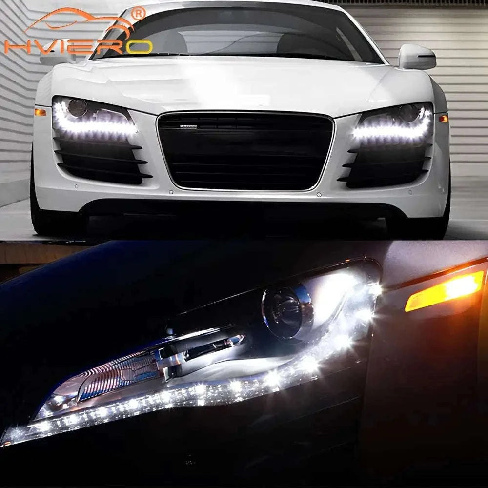 Flexible Daytime Running Lights 12V White 2pcs-2X 12Led White Led
