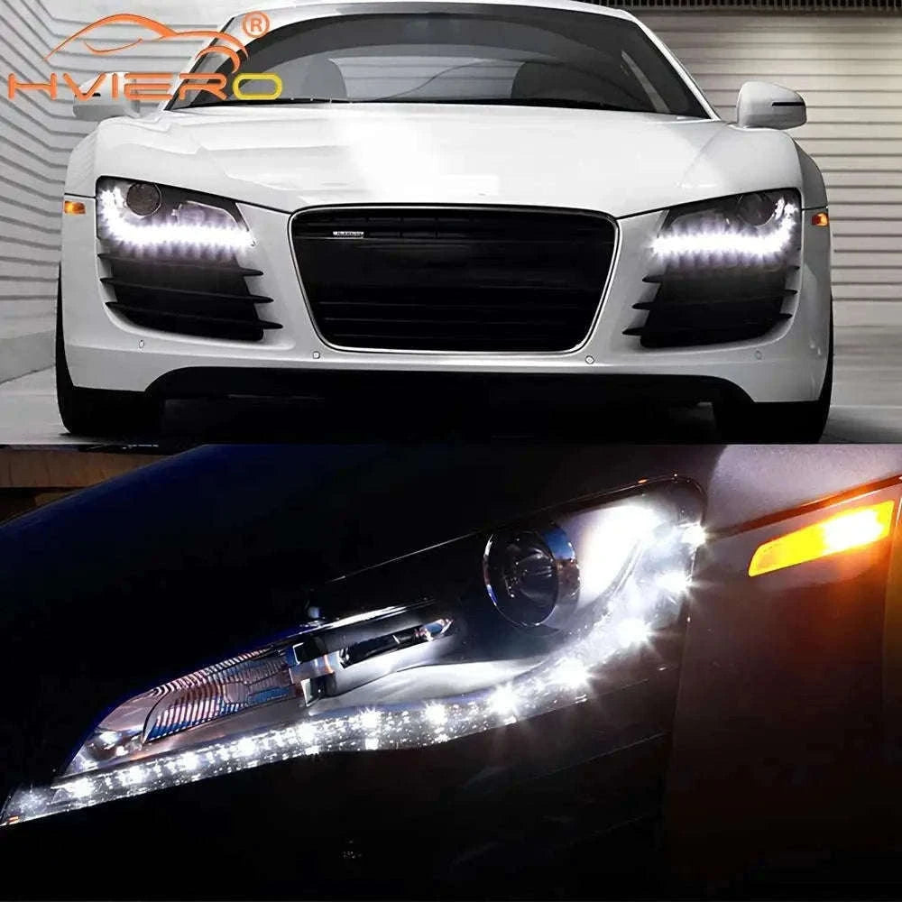 Flexible Daytime Running Lights 12V White 2pcs-2X 12Led White Led