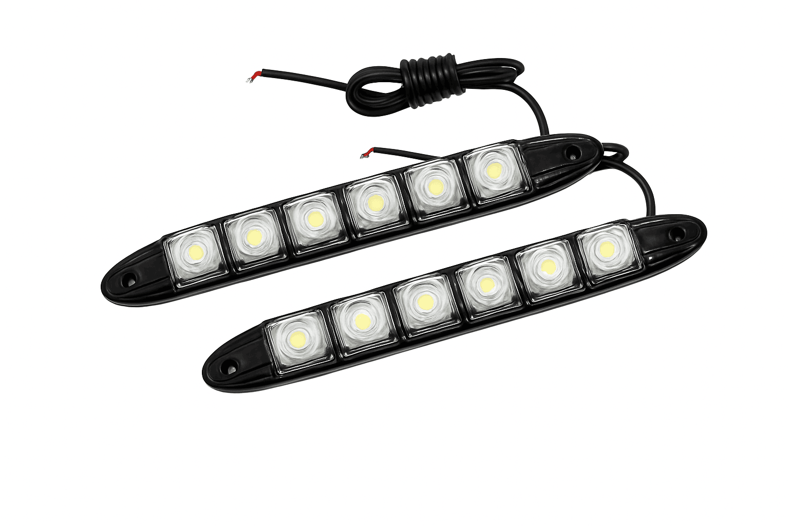 Flexible Daytime Running Lights 12V White 2pcs-2X 12Led White Led