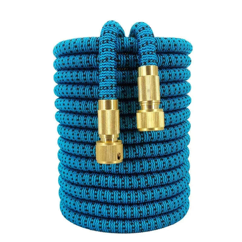 Flexible Garden Hose with High-Pressure Nozzle-lake blue / 1/2'' / 75ft