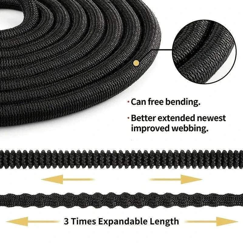 Flexible Garden Hose with High-Pressure Nozzle-lake blue / 1/2'' / 75ft
