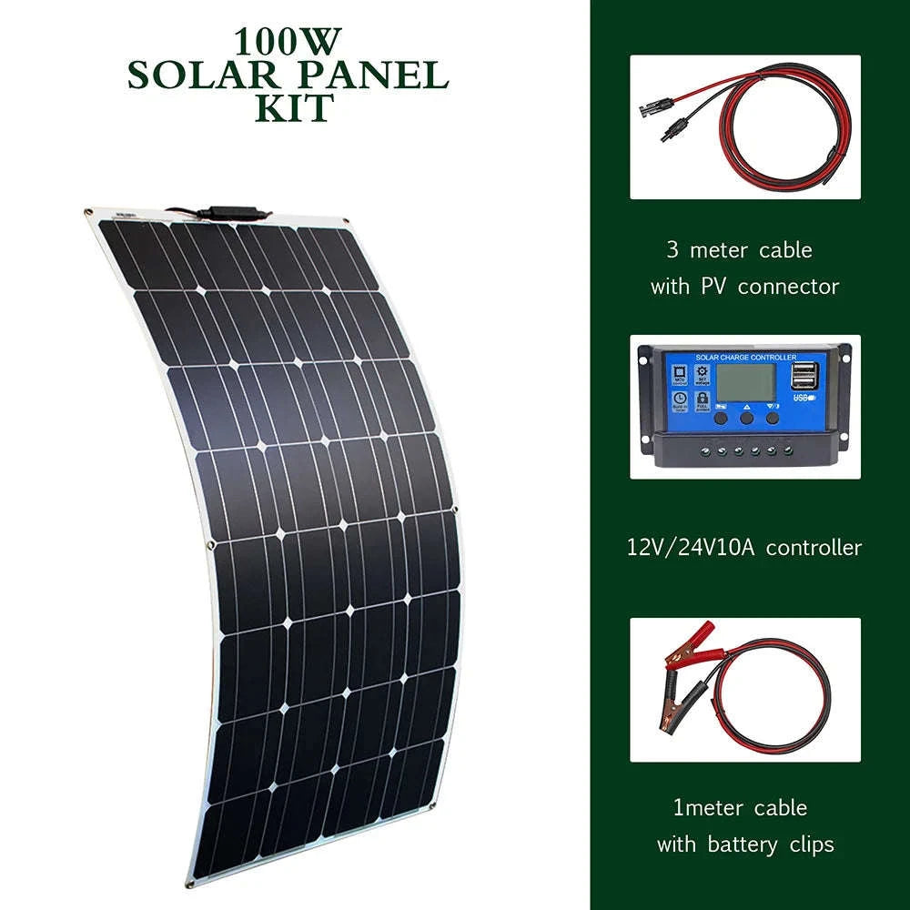 Flexible Solar Panel Kit 100W–300W-ETFE 100W panel / CHINA