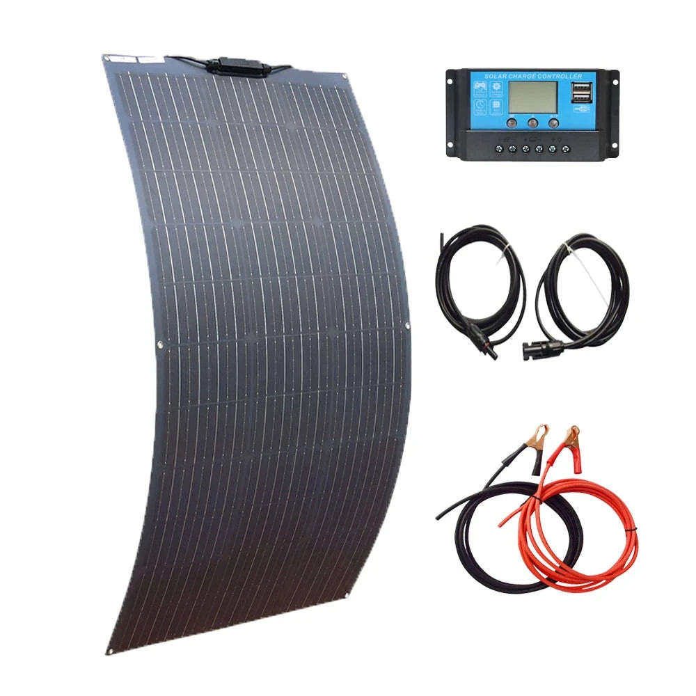 Flexible Solar Panel Kit for 12V 24V Battery-2pcs 100w only / China Mainland