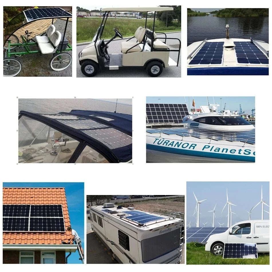 Flexible Solar Panel Kit for 12V 24V Battery-2pcs 100w only / China Mainland