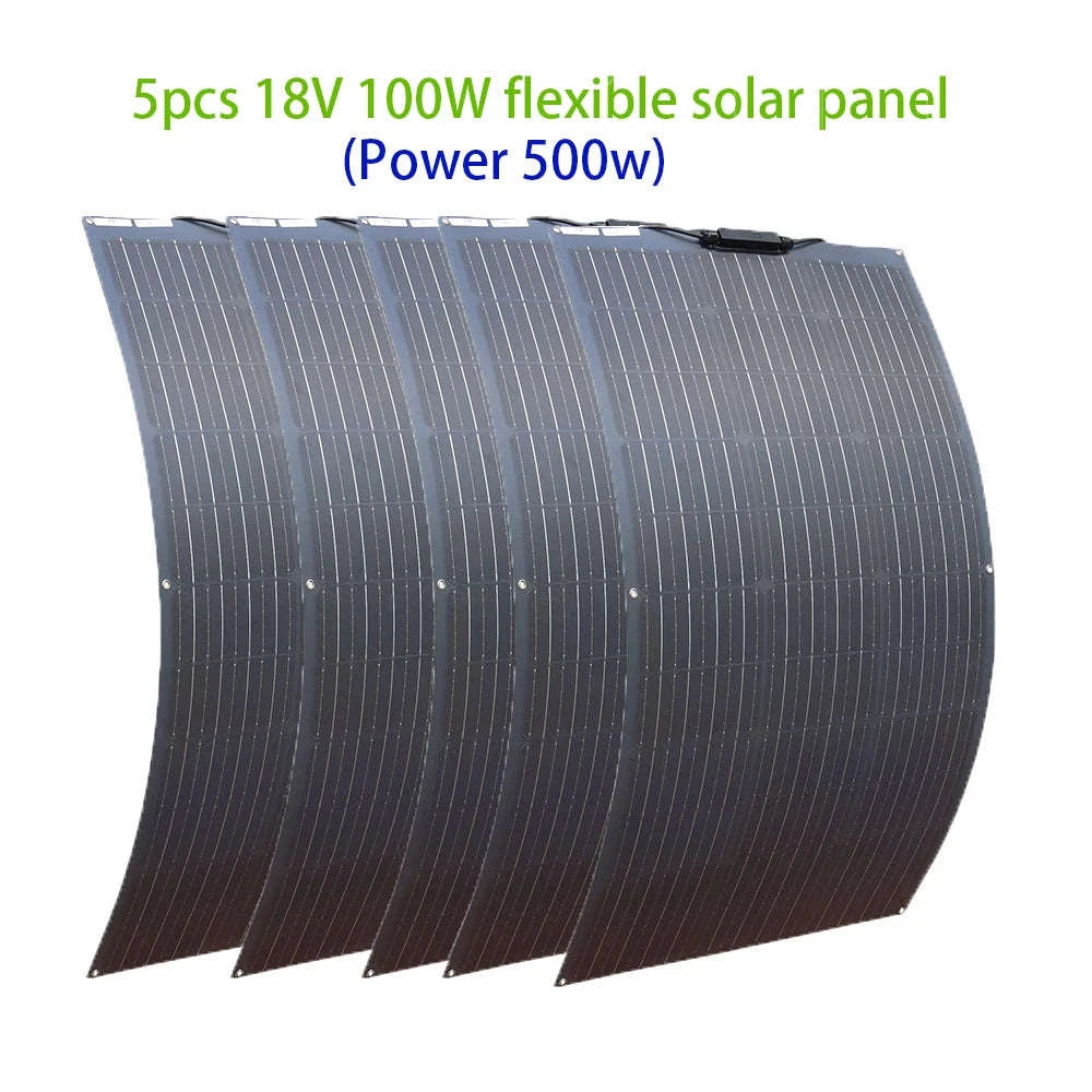 Flexible Solar Panel Kit for 12V 24V Battery-2pcs 100w only / China Mainland
