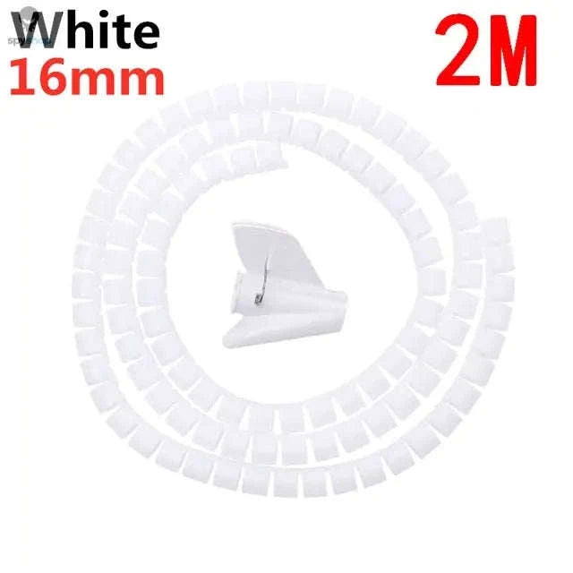 Flexible Spiral Cable Protector – Adjustable Sleeve for Clean Cable Management-10mmx2m Black