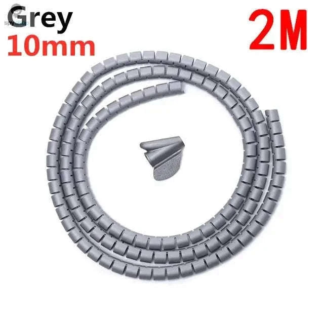 Flexible Spiral Cable Protector for Neat, Organized Cords-10mmx2m Black