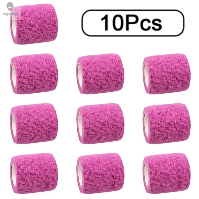 FlexWrap Pro Athletic Tape 10 Rolls Self‑Adhesive Elastic Wrap-8-Pink / 5cmX4.8m-10Pcs