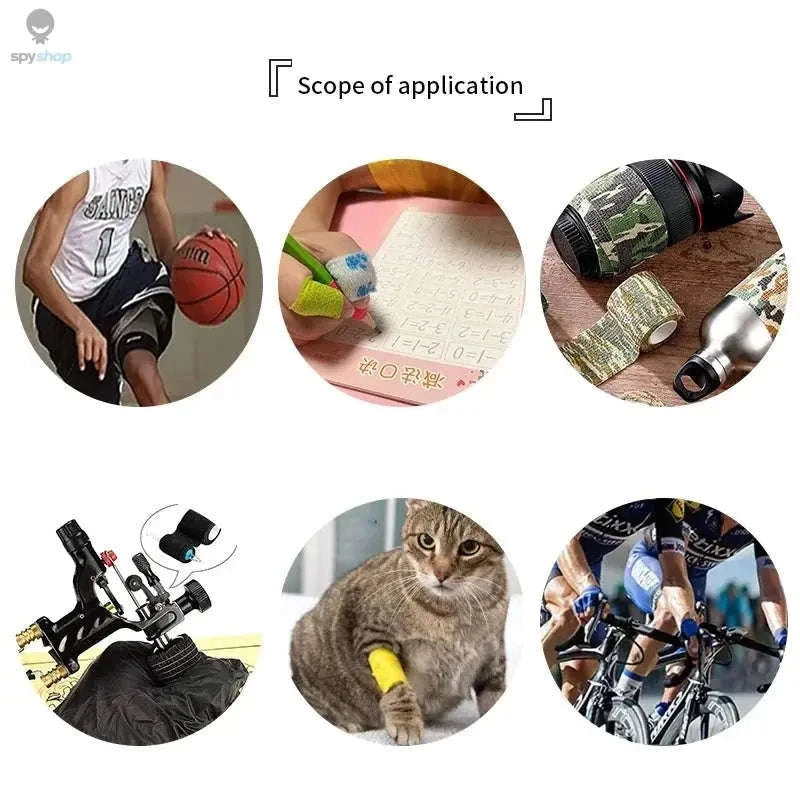 FlexWrap Pro Athletic Tape 10 Rolls Self‑Adhesive Elastic Wrap-8-Pink / 5cmX4.8m-10Pcs