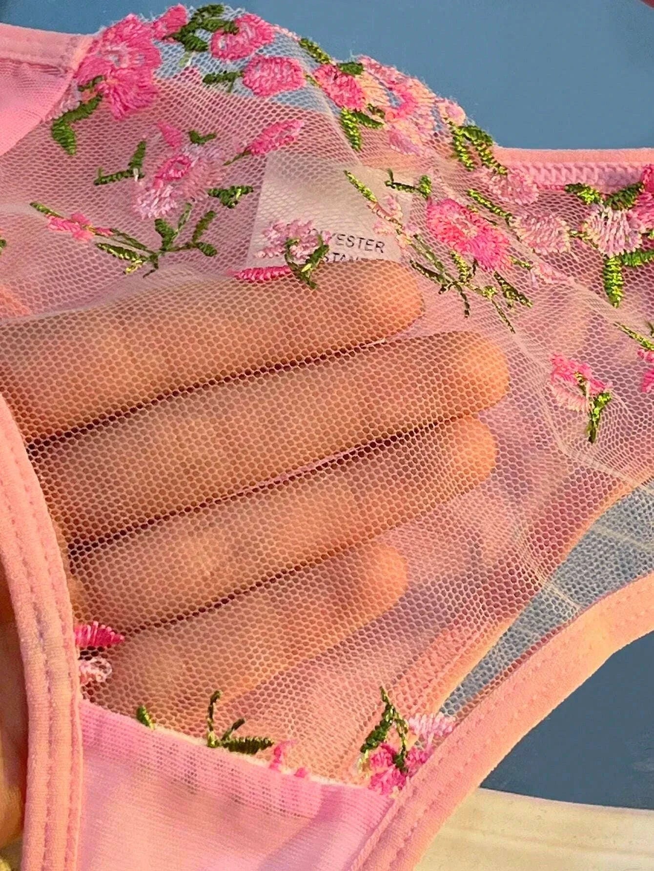 Floral Embroidery Lingerie Set-270-shenzise / M