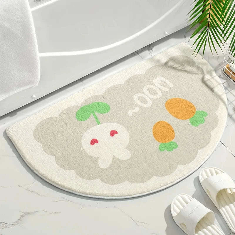 Floral Floor Mat – Text Flowers Design-Spring flowers bloom / 40cmx60cm