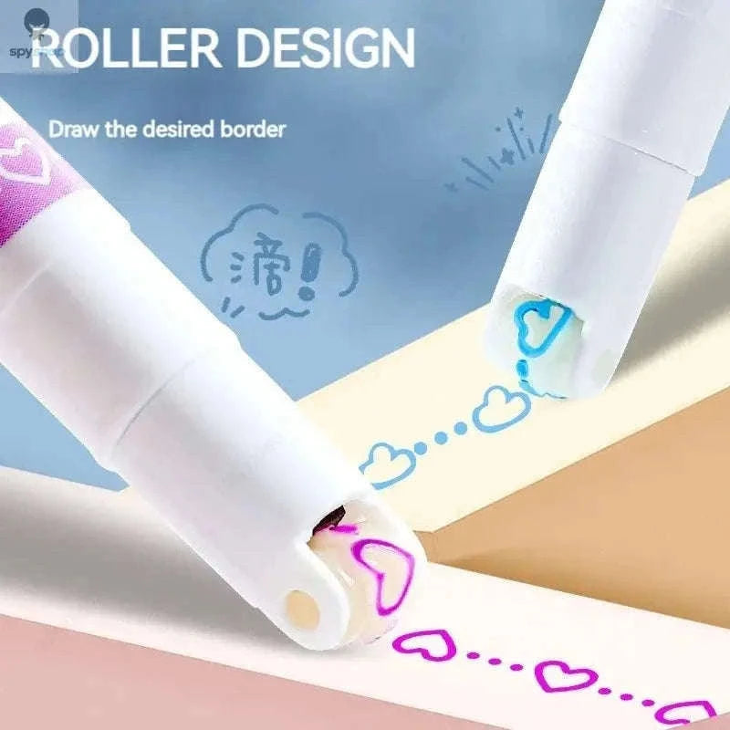 Flower Line Highlighter Pen Set, 6 Vibrant Decorative Markers-7068A-6 Colors
