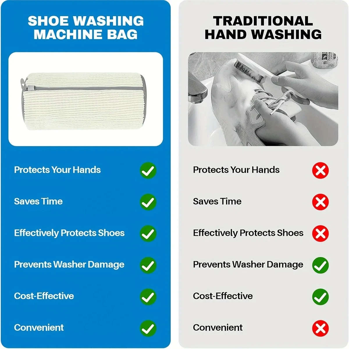 Fluffy Fiber 360° Surround Cleaning Shoe Washing Bag-WHITE 1pc