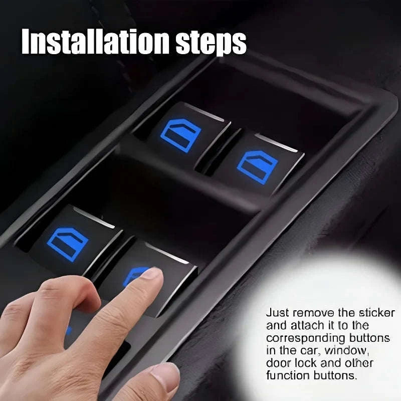 Fluorescent Car Button Stickers | Glow In The Dark Decals-Fluorescent orange