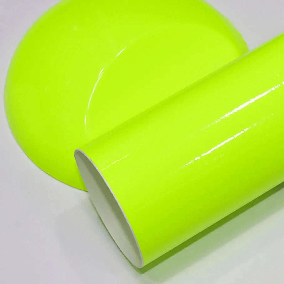 Fluorescent Yellow Glossy Vinyl Wrap Film-PINK / 30CM X 152CM
