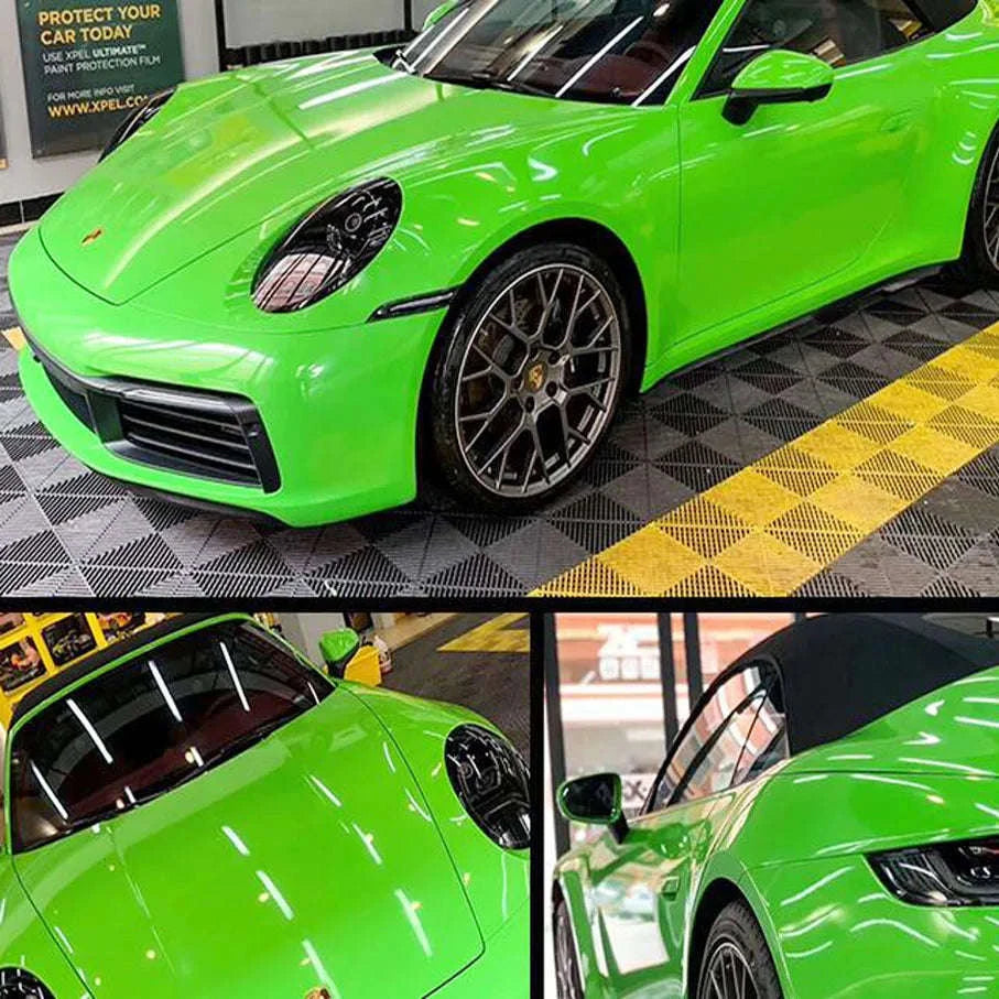 Fluorescent Yellow Glossy Vinyl Wrap Film-PINK / 30CM X 152CM