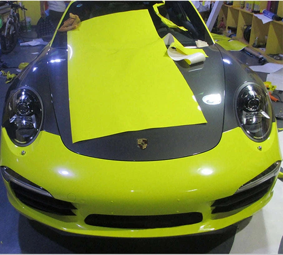 Fluorescent Yellow Glossy Vinyl Wrap Film-PINK / 30CM X 152CM
