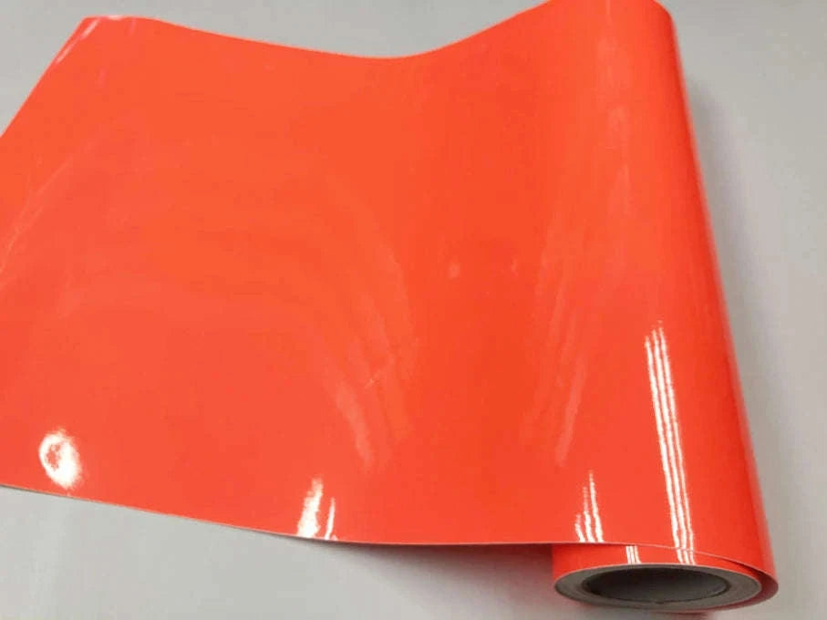 Fluorescent Yellow Glossy Vinyl Wrap Film-PINK / 30CM X 152CM