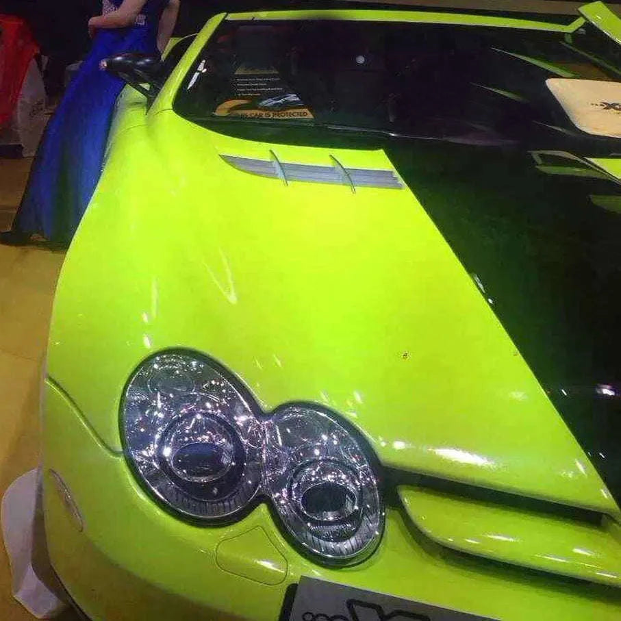 Fluorescent Yellow Glossy Vinyl Wrap Film-PINK / 30CM X 152CM