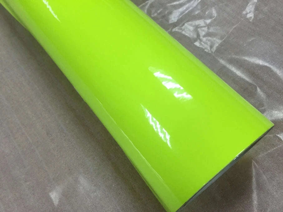 Fluorescent Yellow Glossy Vinyl Wrap Film-PINK / 30CM X 152CM