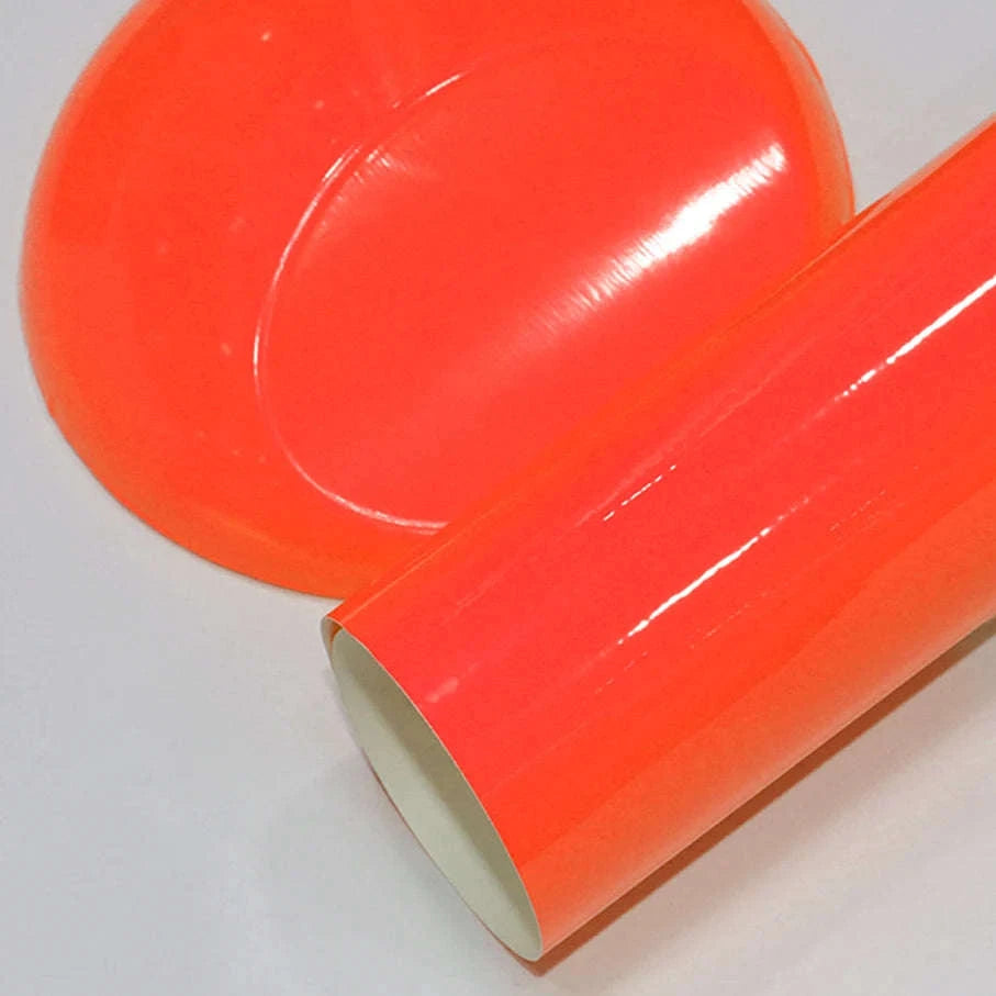 Fluorescent Yellow Glossy Vinyl Wrap Film-PINK / 30CM X 152CM