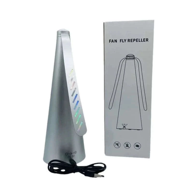 Fly Fan for Tables with Soft Blades – Portable, Quiet & Effective-black-battery