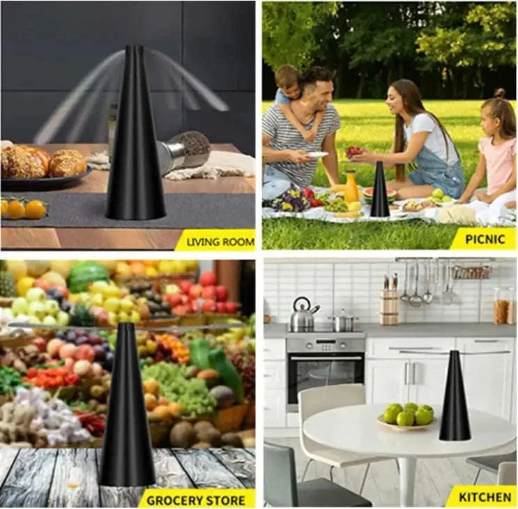 Fly Fan for Tables with Soft Blades – Portable, Quiet & Effective-black-battery