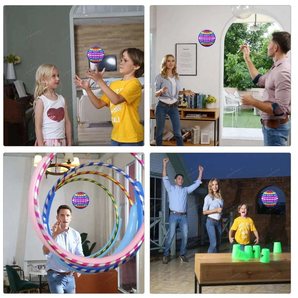 Flying Ball Hand‑Controlled LED Cosmic Globe Toy-Red
