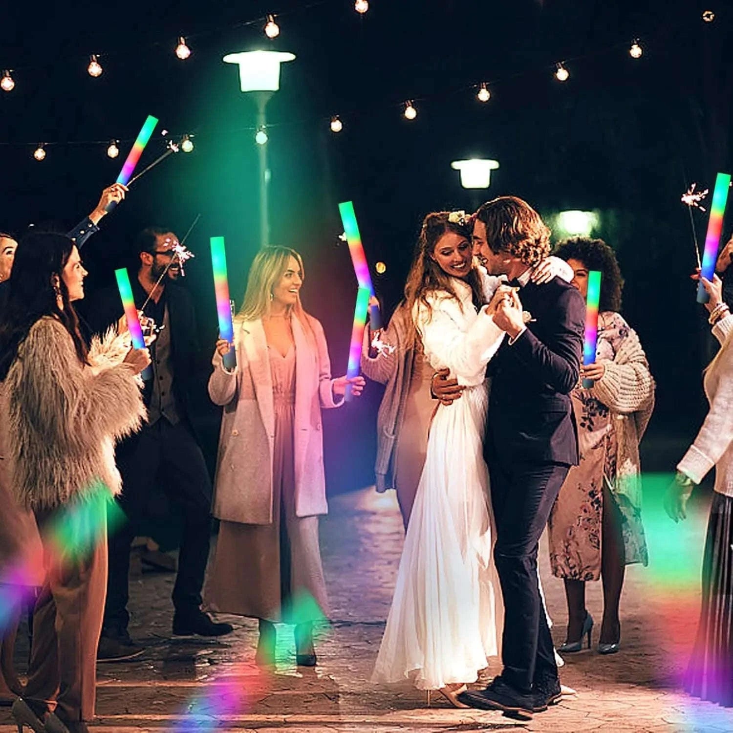 Foam Glow Sticks 30-Pack LED Flashing Batons-30Pcs MIX COLOR