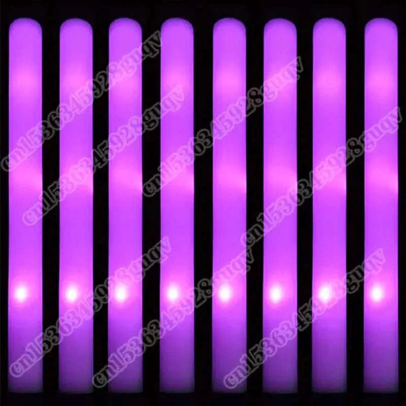 Foam Glow Sticks 30-Pack LED Flashing Batons-30Pcs MIX COLOR