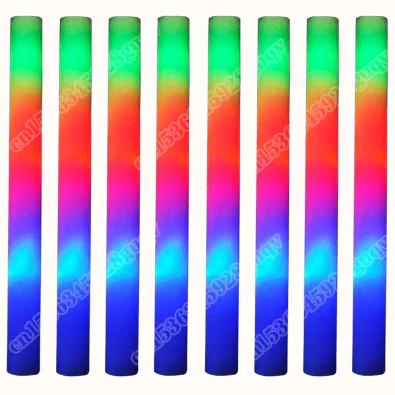 Foam Glow Sticks 30-Pack LED Flashing Batons-30Pcs MIX COLOR