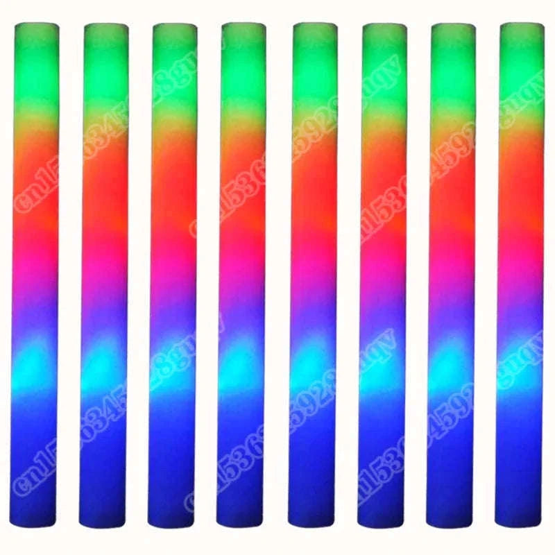 Foam Glow Sticks 30-Pack LED Flashing Batons-30Pcs MIX COLOR