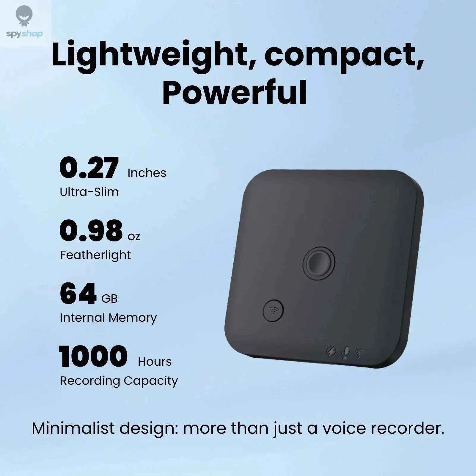FoCase Rec CR1 AI Voice Recorder with Dual Mic Clarity, 64GB