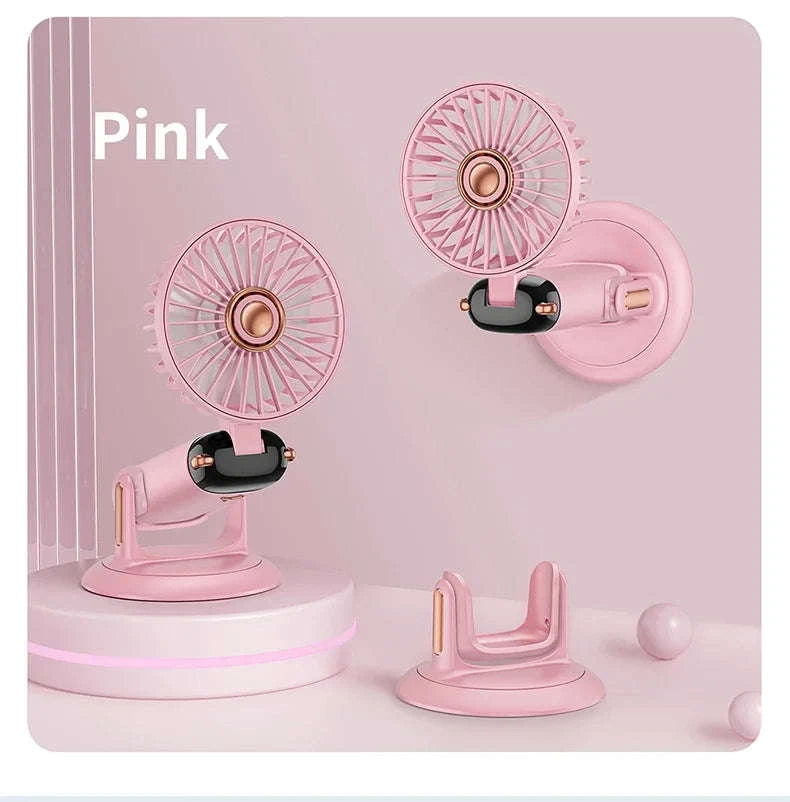 Foldable 5-Speed Handheld Mini Fan with LED Display-DEEP BLUE / United States