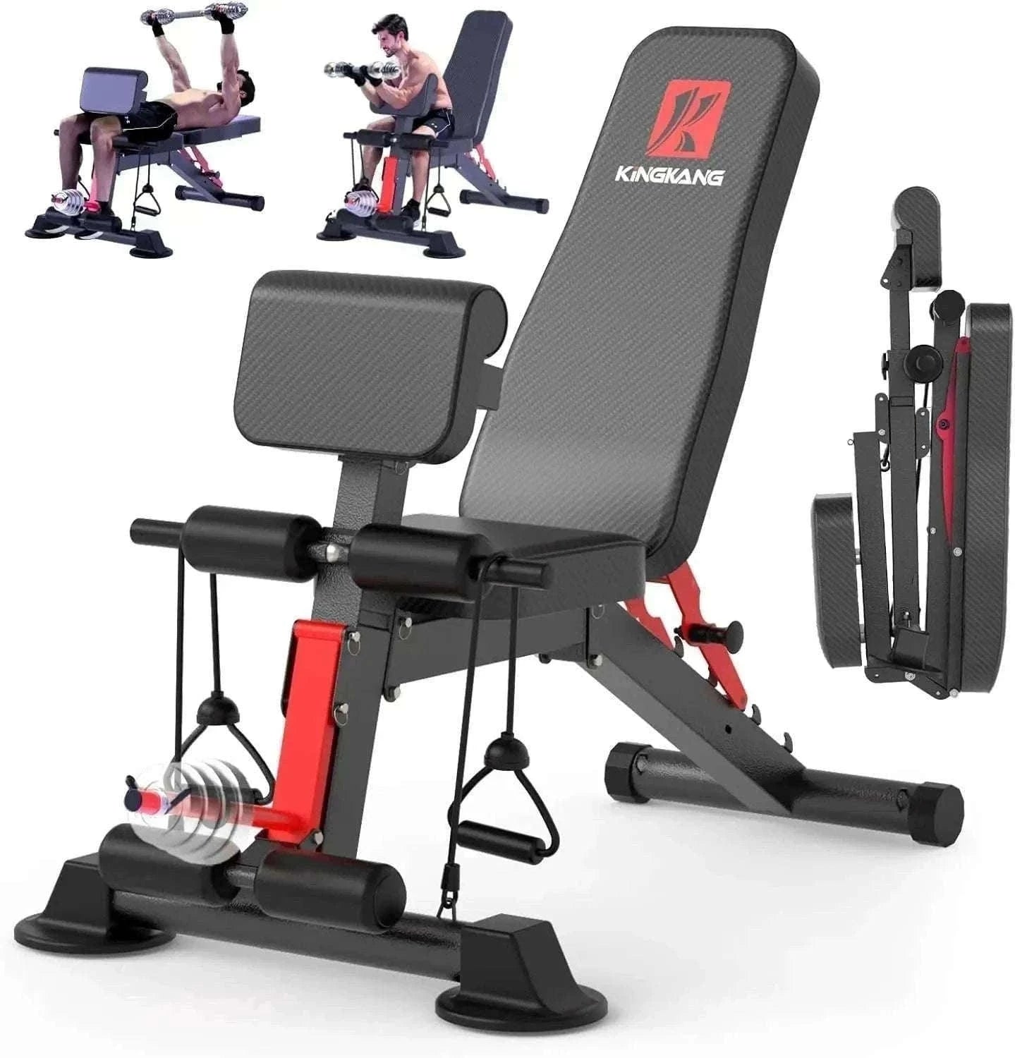 Foldable Adjustable Weight Bench with 1000 lb Capacity, 6 Inclines-United States