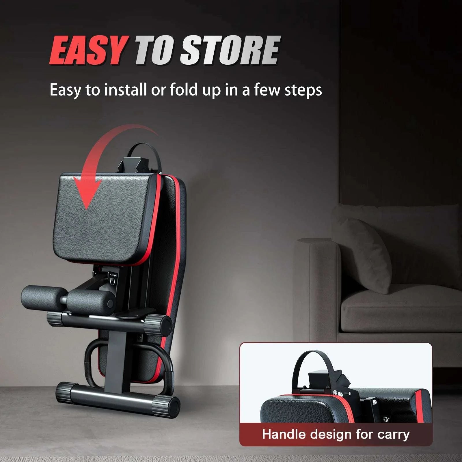 Foldable Adjustable Weight Bench with 1000 lb Capacity, 6 Inclines-United States