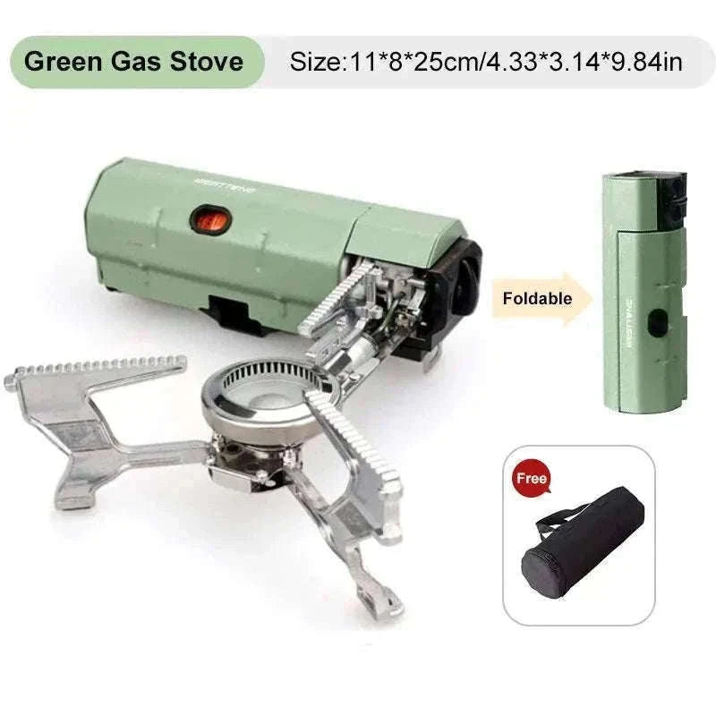 Foldable Butane Gas Stove 2670W for Camping and Travel-Khaki