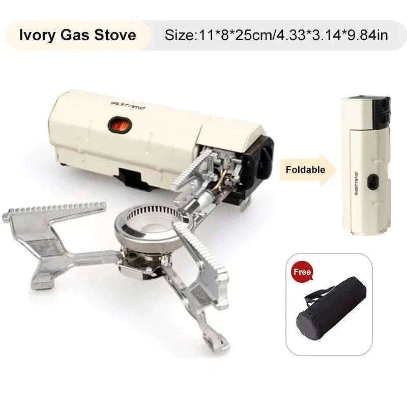 Foldable Butane Gas Stove 2670W for Camping and Travel-Khaki