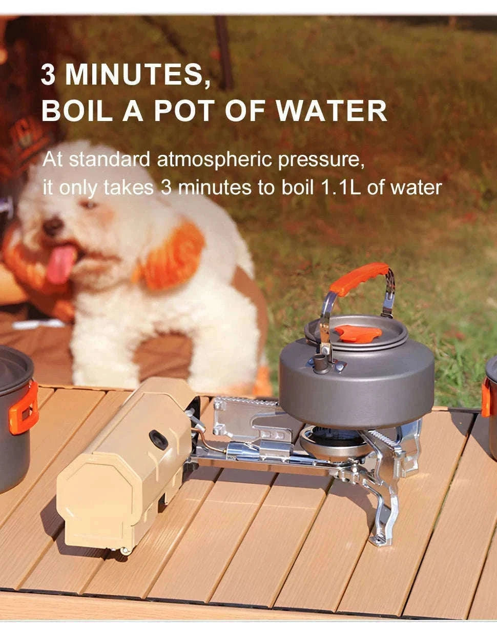 Foldable Butane Gas Stove 2670W for Camping and Travel-Khaki