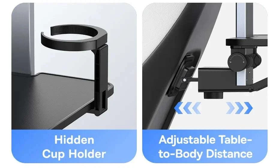 Foldable Car Back Seat Tray Table with Cup & Phone Holder-black