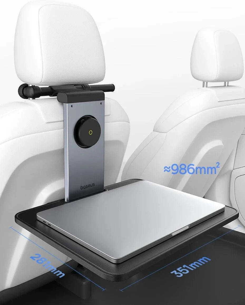 Foldable Car Back Seat Tray Table with Cup & Phone Holder-black