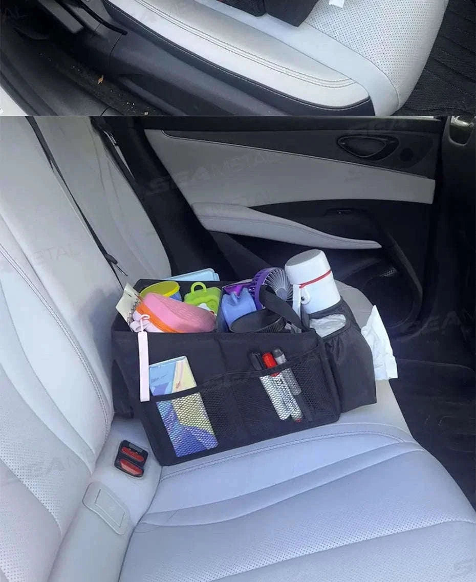 Foldable Car Seat Organizer Multi-Pocket Large Capacity Storage Bag Waterproof Oxford Cloth-1 pc