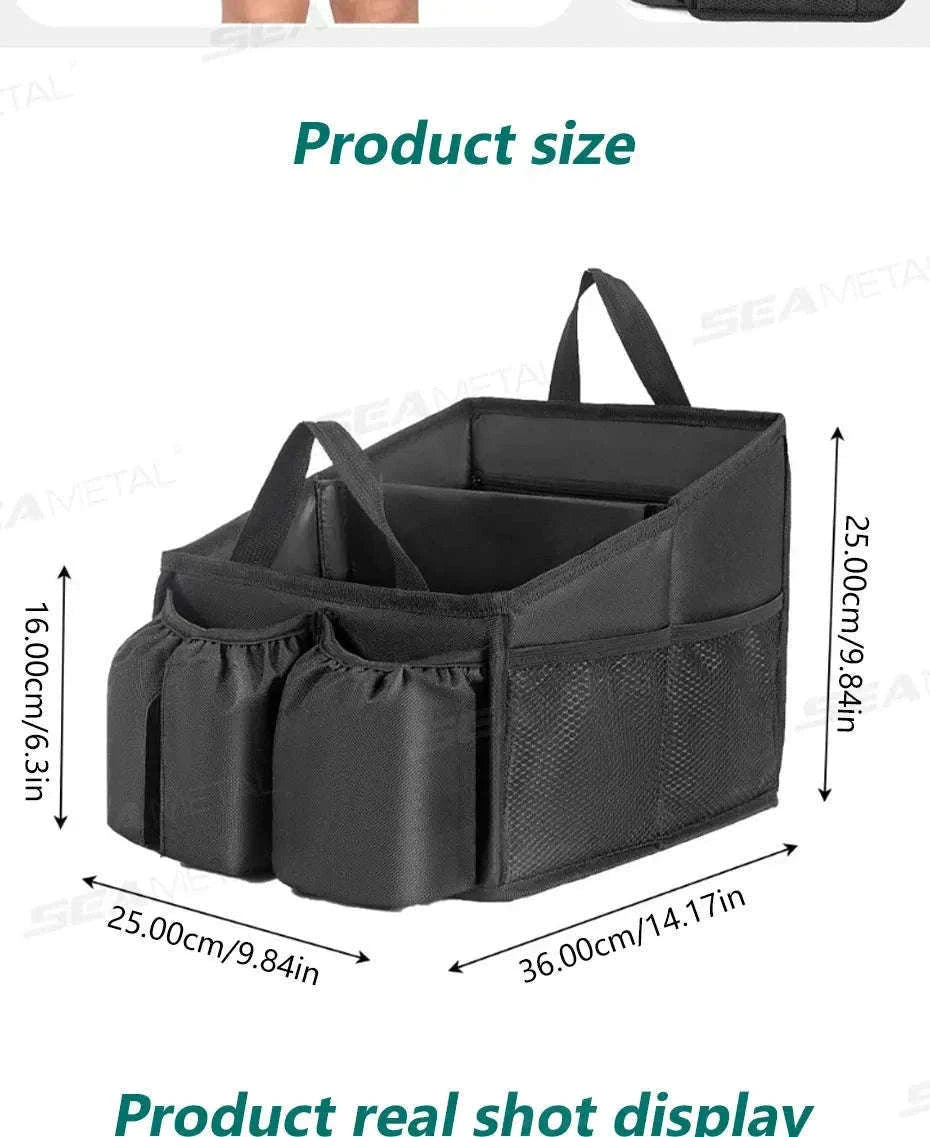 Foldable Car Seat Organizer Multi-Pocket Large Capacity Storage Bag Waterproof Oxford Cloth-1 pc
