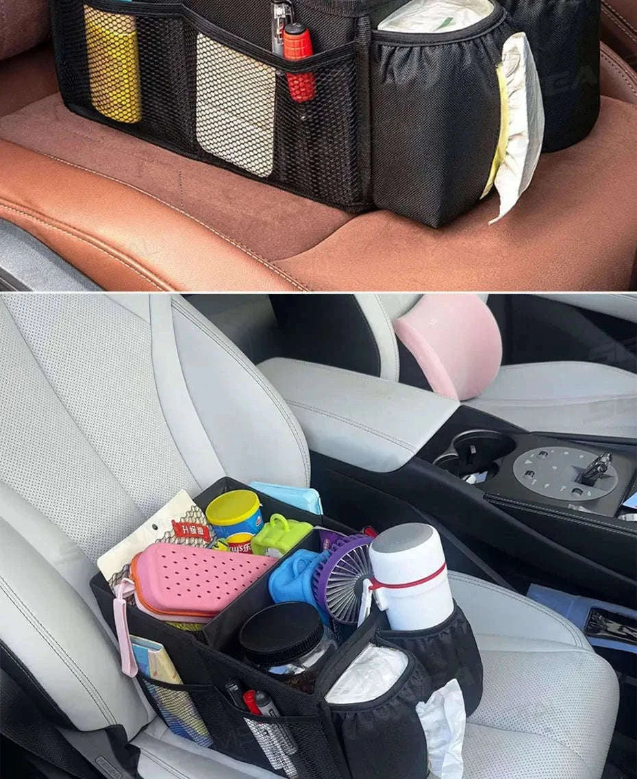 Foldable Car Seat Organizer Multi-Pocket Large Capacity Storage Bag Waterproof Oxford Cloth-1 pc