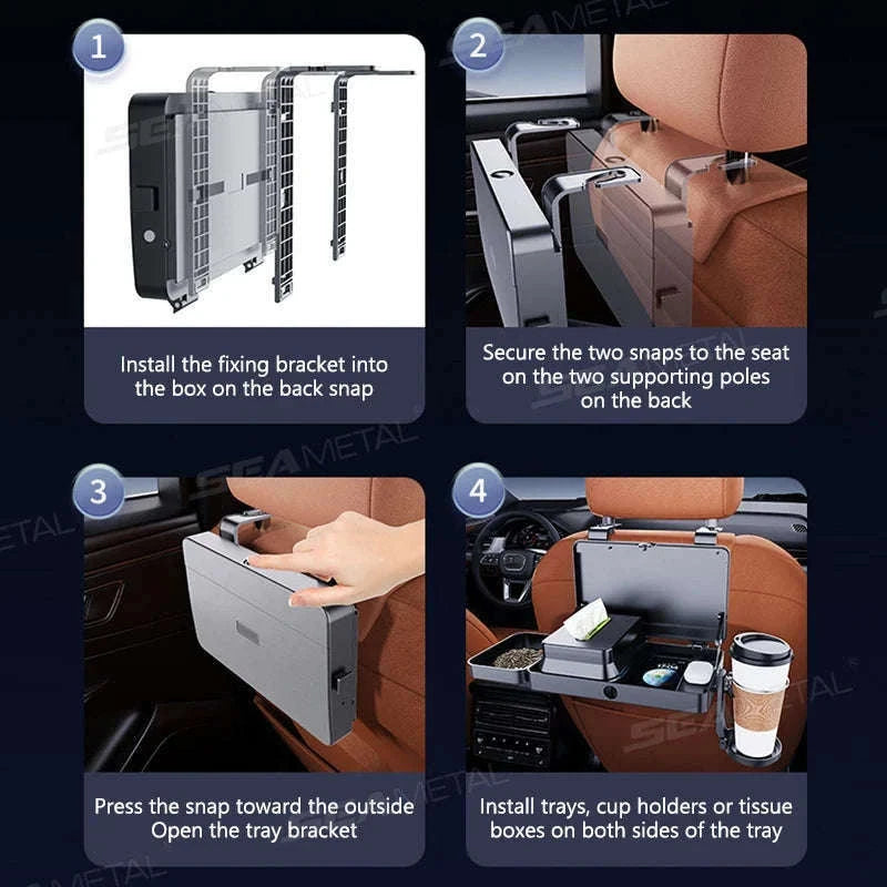 Foldable Car Seat Tray Table with Drink Holder-Default Title