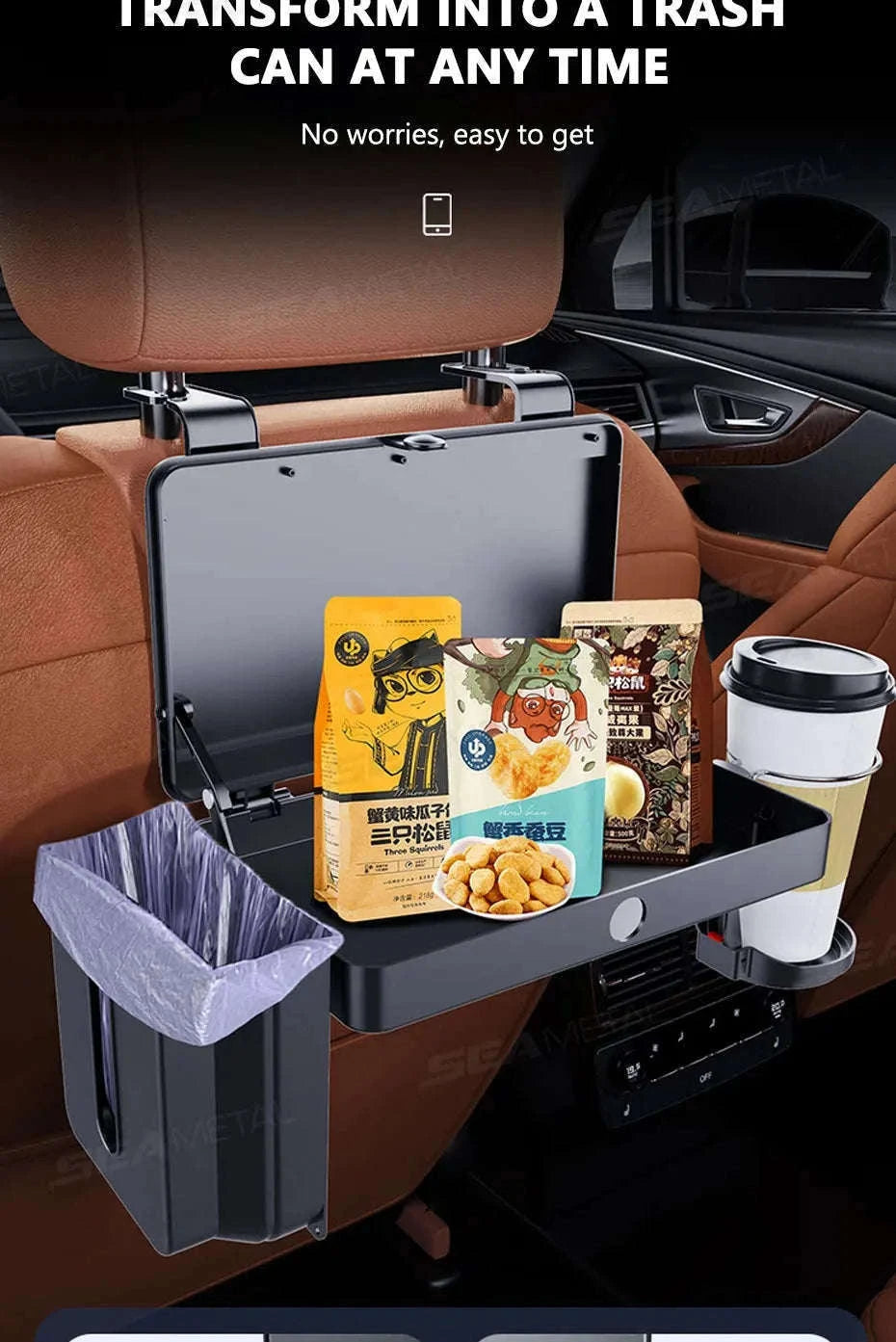 Foldable Car Seat Tray Table with Drink Holder-Default Title