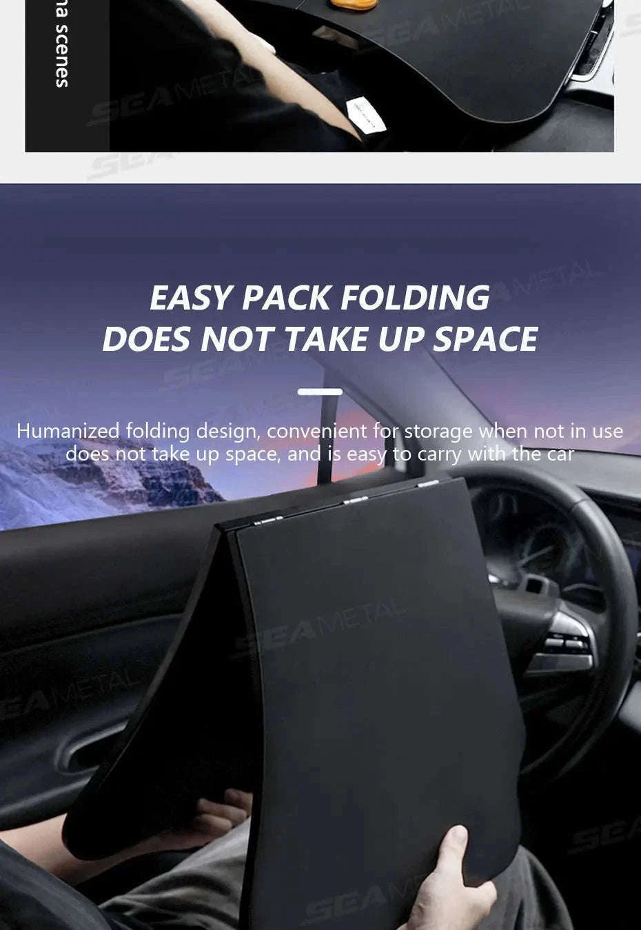Foldable Car Tray Table for Laptop and Dining-Black