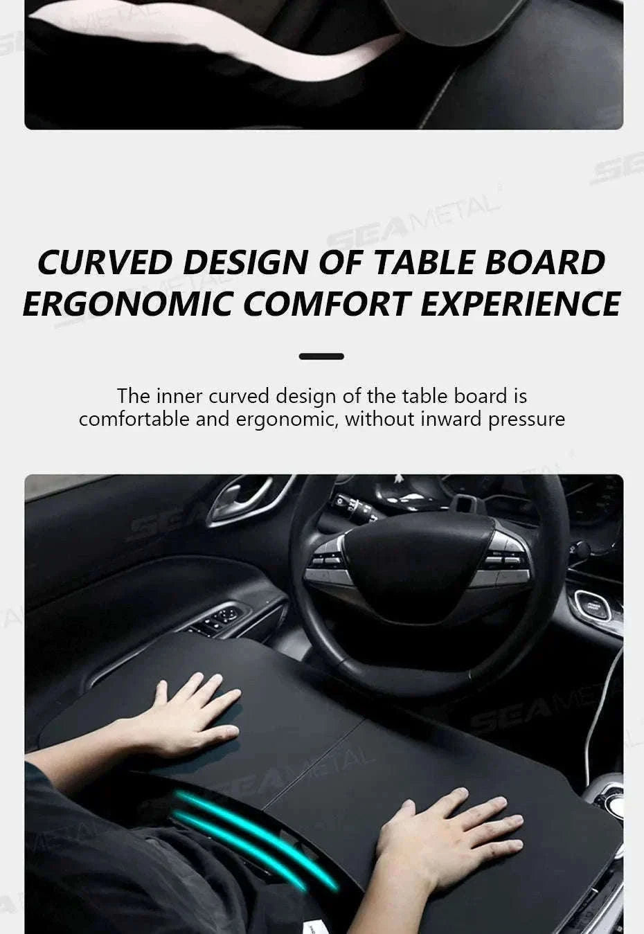 Foldable Car Tray Table for Laptop and Dining-Black