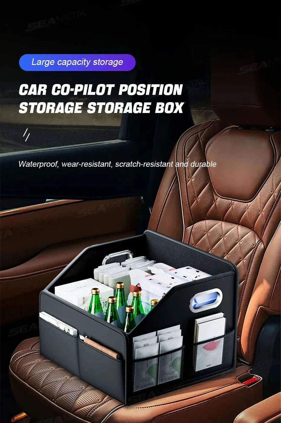 Foldable Car Trunk Organizer with 6 Pockets, 22.5L-1pc